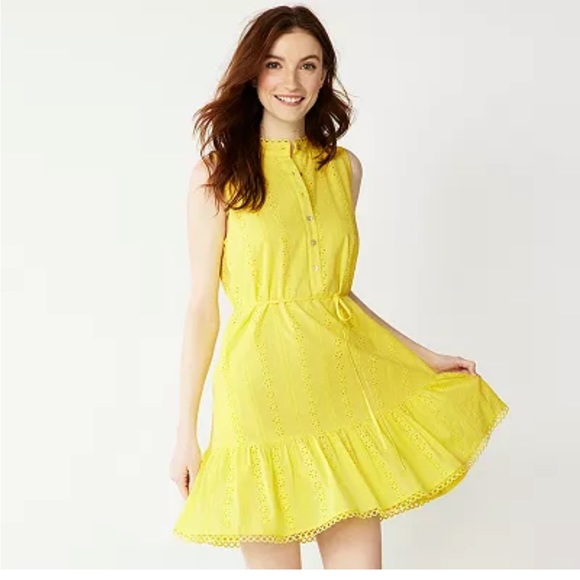 DRAPER JAMES RSVP Button Front Sleeveless Dress - Picture 1 of 5